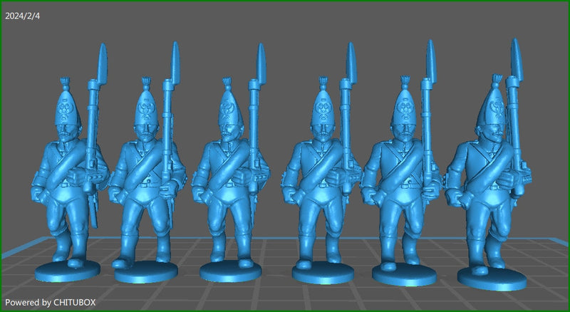 28mm Napoleonic Grenadier btg 1805-07 - 9 minis