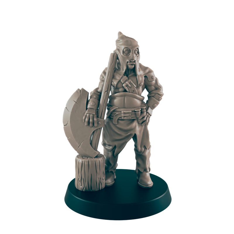 Half Orc Male Executioner - Everyday Folk - Minis - EC3D - - Dungeons & Dragons - RPG - Tabletop - EC3D - Miniature