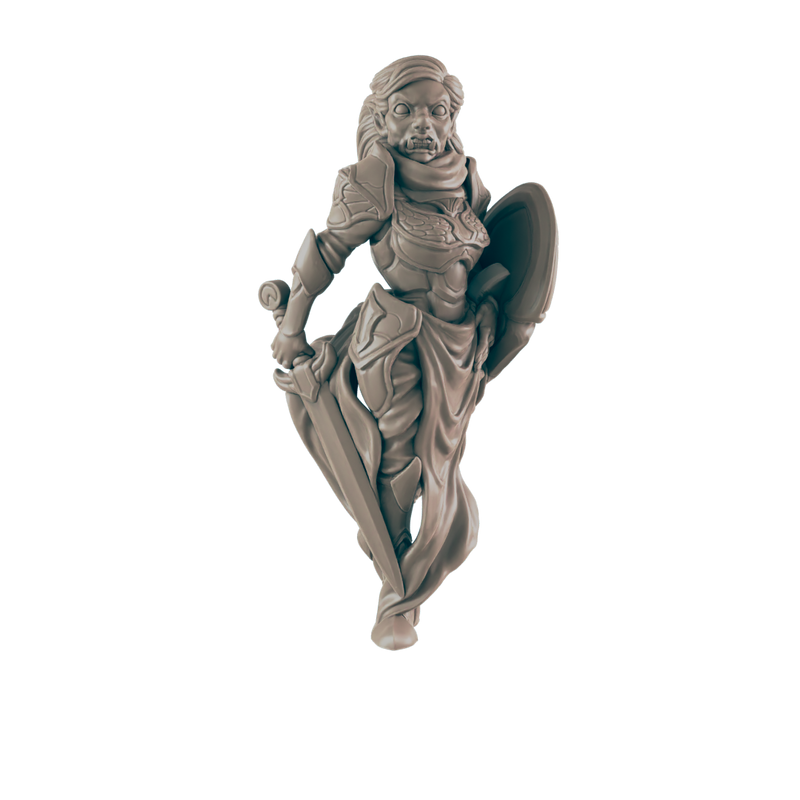 Paladin Halforc Female - Everyday Heroes - Minis - EC3D - - Dungeons & Dragons - RPG - Tabletop - EC3D - Miniature