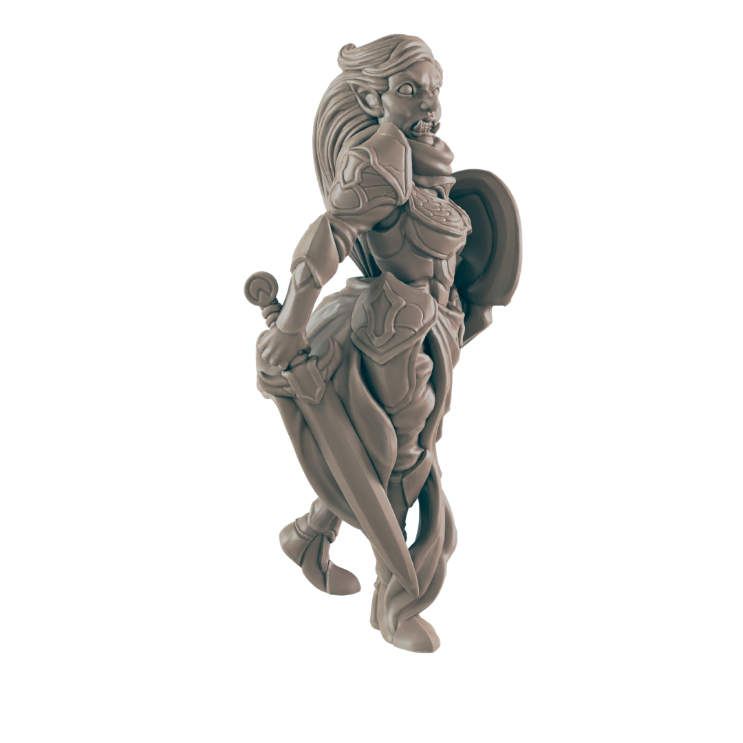 Paladin Halforc Female - Everyday Heroes - Minis - EC3D - - Dungeons & Dragons - RPG - Tabletop - EC3D - Miniature