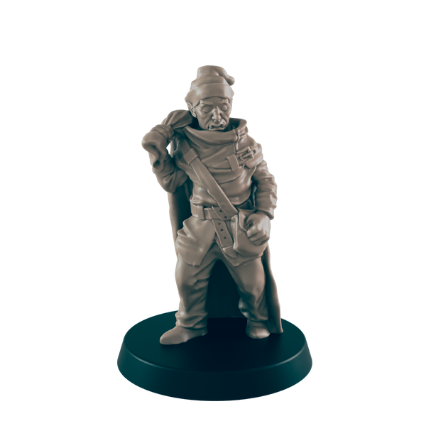 Male Half Ork Traveller- Everyday Folk - Minis - EC3D - - Dungeons & Dragons - RPG - Tabletop - EC3D - Miniature