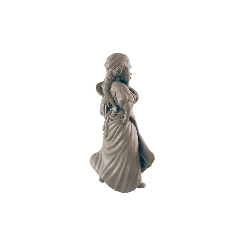 Half Orc Female Waitress- Everyday Folk - Minis - EC3D - - Dungeons & Dragons - RPG - Tabletop - EC3D - Miniature