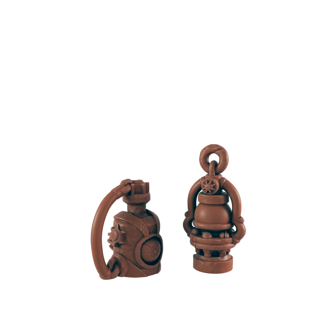 Hand Lamps - Bolts and Brimstone - Scatter - EC3D - Steampunk - SciFi RPG