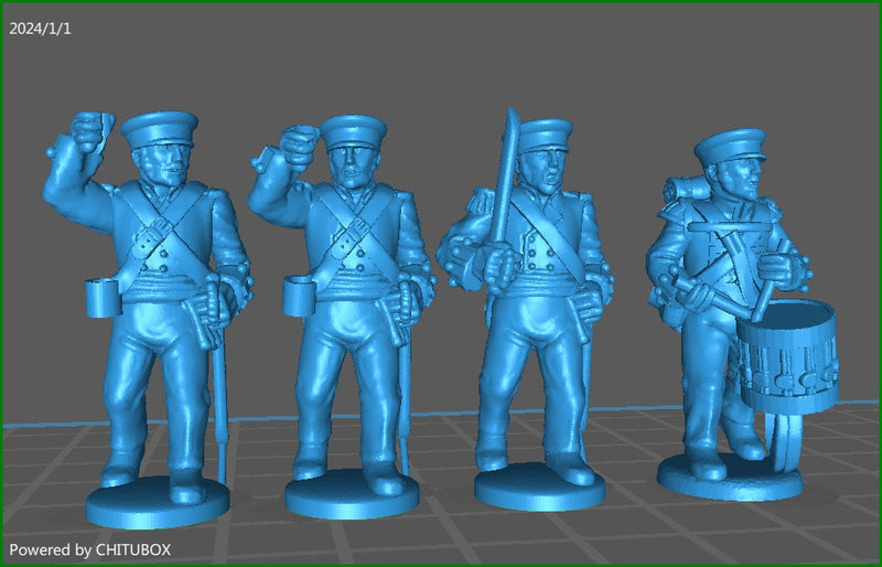 28mm Napoleonic Hanoverian Landwehr btg 1814-15 - 22 minis