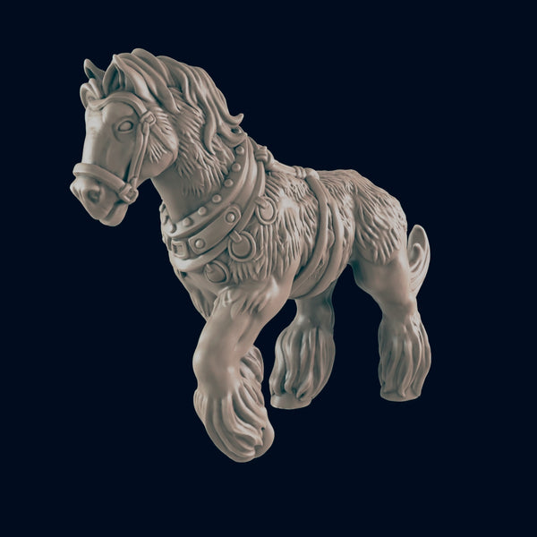 Draft Horse - Everyday Folk - Minis - EC3D - - Dungeons & Dragons - RPG - Tabletop - EC3D - Miniature