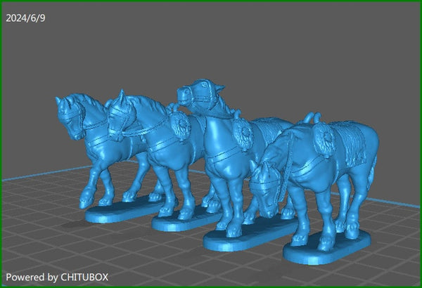 28mm Napoleonic Horses for Russian/Prussian Generals - 4 minis