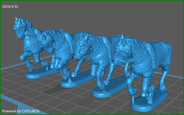 28mm British Mameluk Horses (Charging) - 4 minis