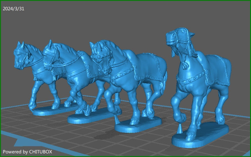 28mm British Mameluk Horses (Walking) - 4 minis