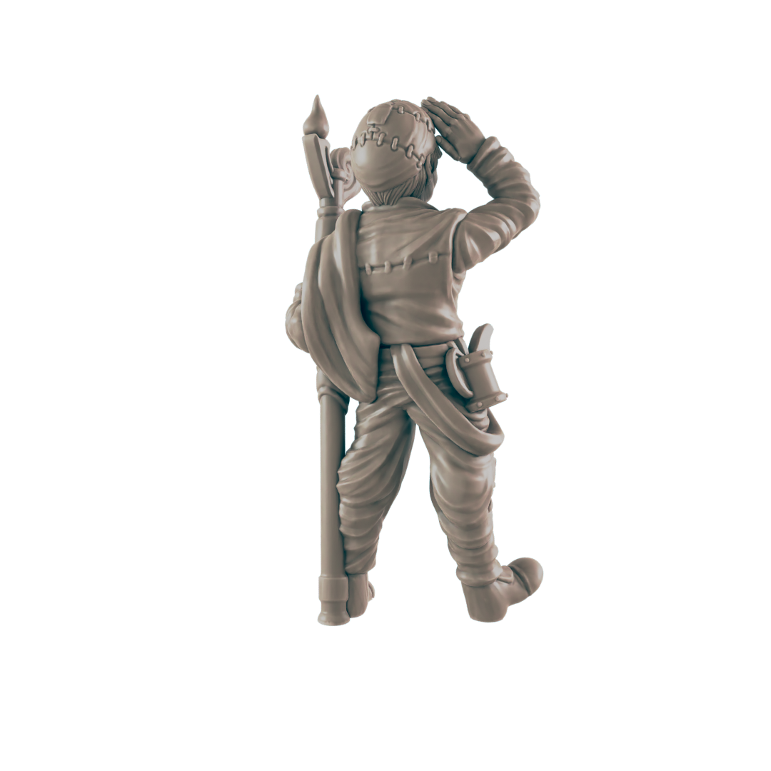 Human Male Lamp Lighter - Everyday Folk - Mini - EC3D - - Dungeons & Dragons - RPG - Tabletop - EC3D - Miniature