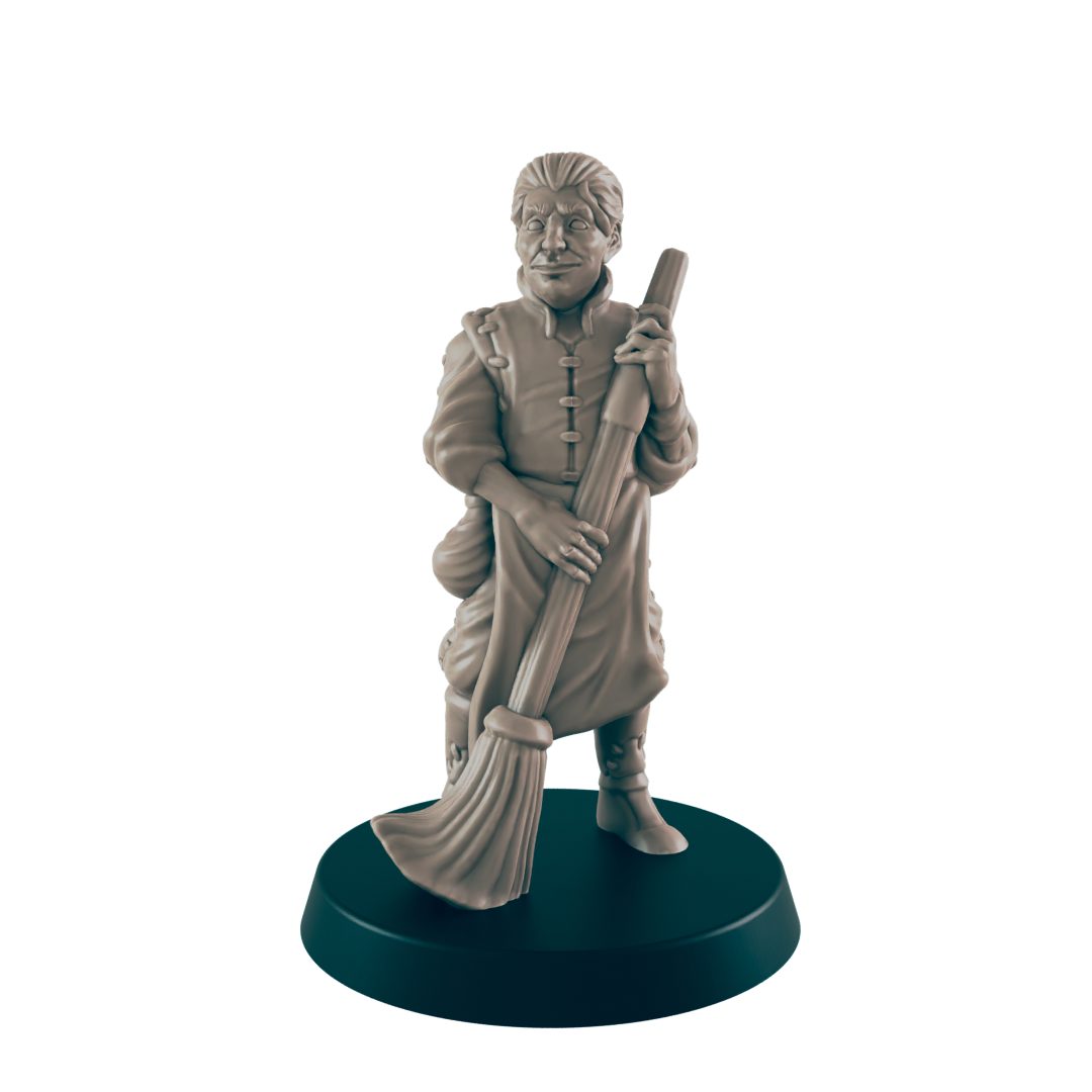Human Male Street Sweeper - Everyday Folk - Mini - EC3D - - Dungeons