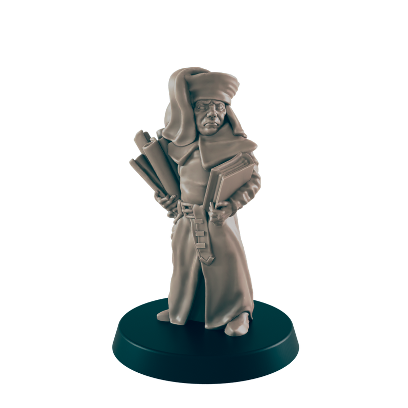 Human Male Clerk - Everyday Folk - Minis - EC3D - - Dungeons & Dragons - RPG - Tabletop - EC3D - Miniature