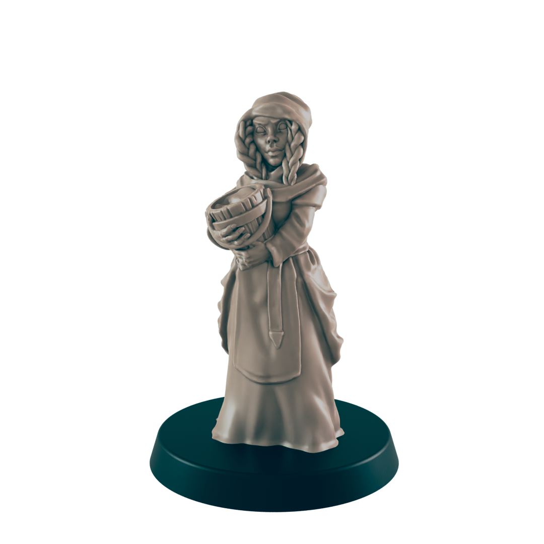 Human Female Washerwoman - Everyday Folk - Minis - EC3D - - Dungeons & Dragons - RPG - Tabletop - EC3D - Miniature