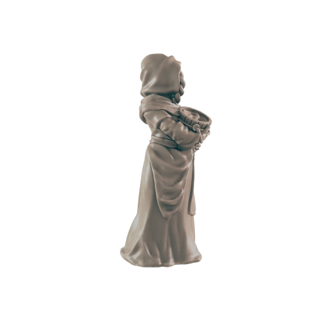 Human Female Washerwoman - Everyday Folk - Minis - EC3D - - Dungeons & Dragons - RPG - Tabletop - EC3D - Miniature