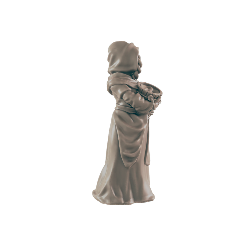 Human Female Washerwoman - Everyday Folk - Minis - EC3D - - Dungeons & Dragons - RPG - Tabletop - EC3D - Miniature