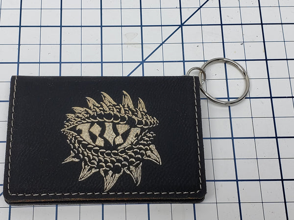 Dungeons and Dragons Themed - Collection 1 - Keychain and ID Holder - 4.25" X 3" - Leatherette - Laser Engraved - Great Gift Idea or for you