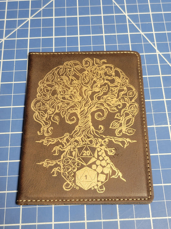 D20 Tree of Life - Dungeons and Dragons - Passport Holder - 4.25" X 5.5" - Laser Engraved - D&D Themed - Fantasy - RPG - D20