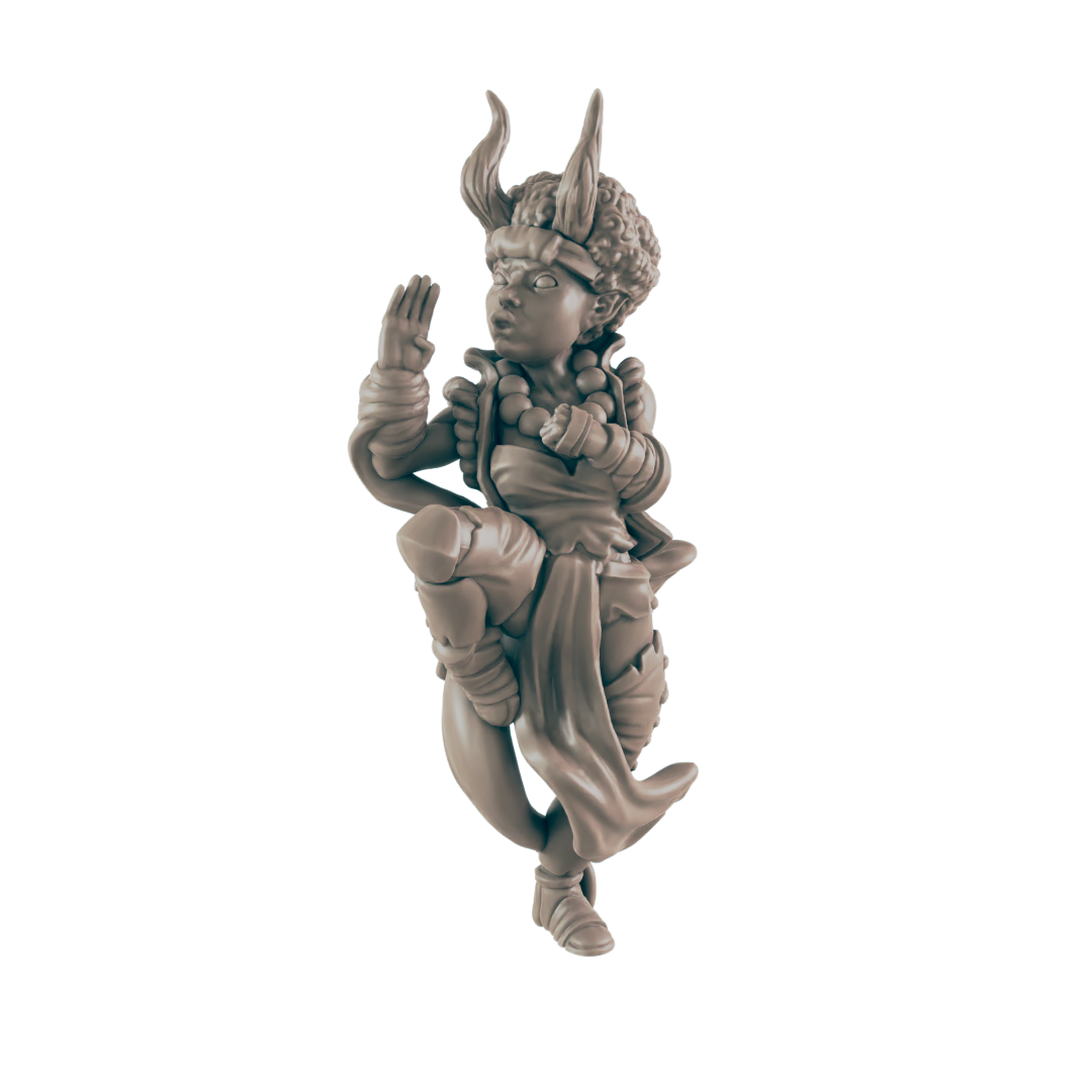 Monk Demonkin Female - Everyday Heroes - Minis - EC3D - - Dungeons & Dragons - RPG - Tabletop - EC3D - Miniature