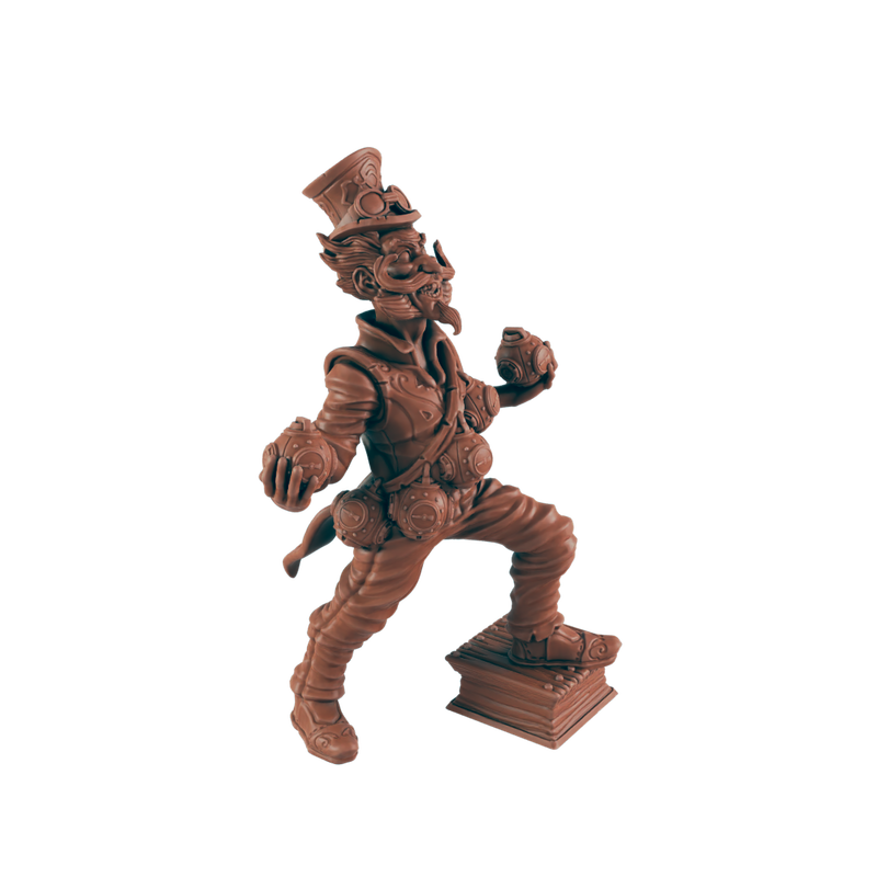 Mustachioed Bomber Villain  - Bolts and Brimstone - Minis - EC3D - Steampunk - SciFi RPG