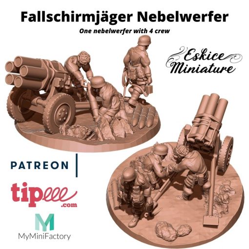 Fallschirmjäger Nebelwerfer - German Army - 28mm -  Eskice Miniature