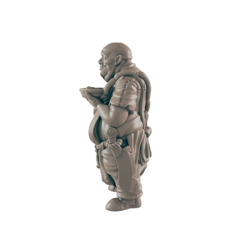 Half Orc Male Chef  - Everyday Folk - Minis - EC3D - - Dungeons & Dragons - RPG - Tabletop - EC3D - Miniature