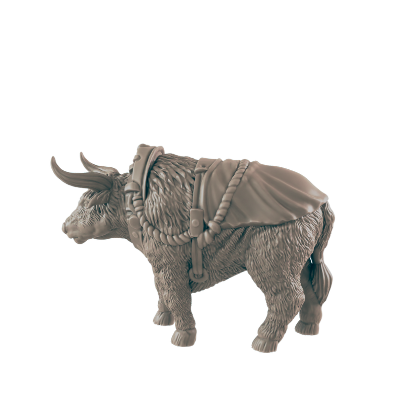 Hardened Oxen - Everyday Folk - Minis - EC3D - - Dungeons & Dragons - RPG - Tabletop - EC3D - Miniature