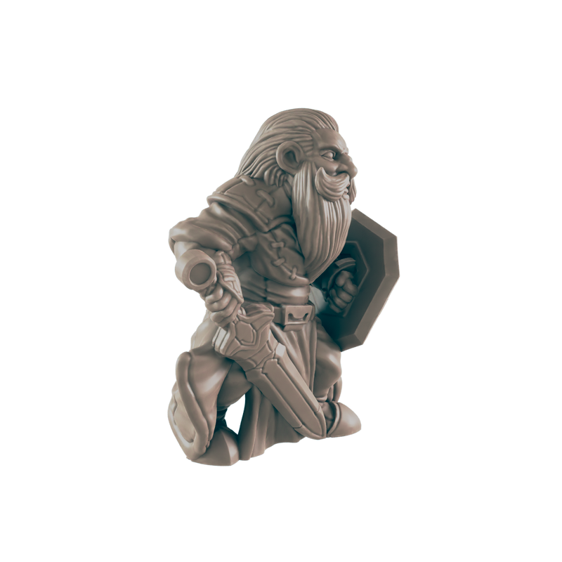 Paladin Dwarf Male - Everyday Heroes - Minis - EC3D - - Dungeons & Dragons - RPG - Tabletop - EC3D - Miniature