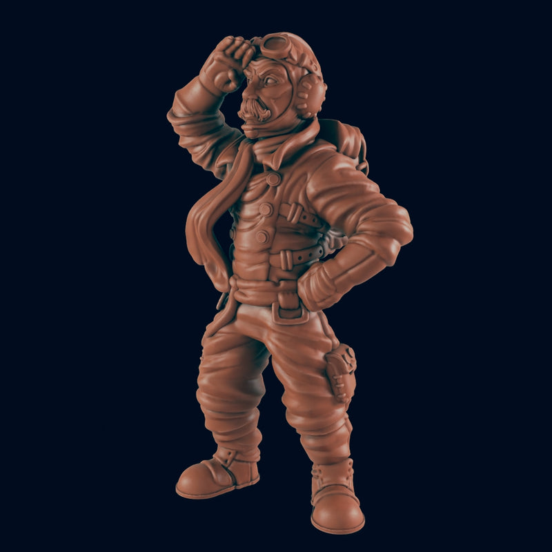 Airship Pilot - Bolts and Brimstone - Minis - EC3D - Steampunk - SciFi RPG