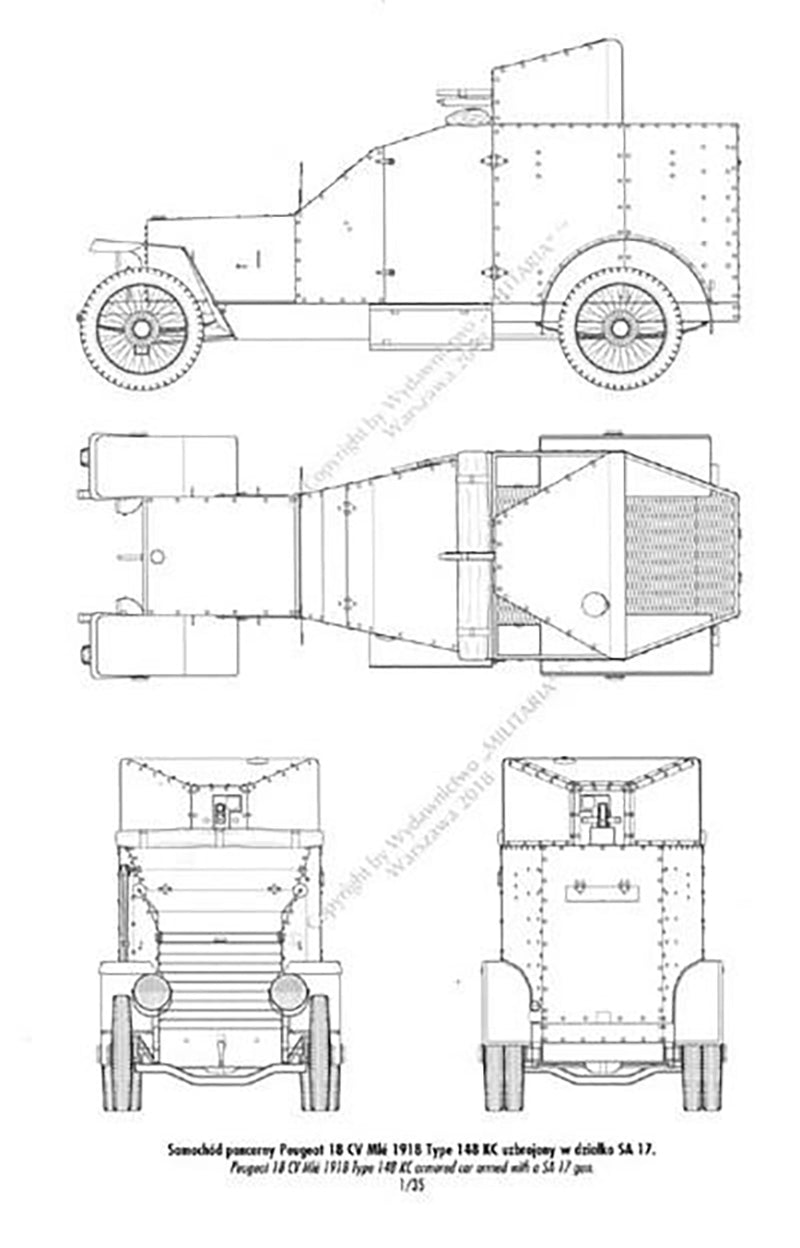 Peugeot armoured car 1914 - WWI - French Army - Bolt Action - wargame3d- 28mm Scale