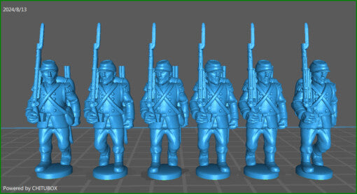 28mm French army Chasseurs rgt 1848-66 - 6 minis - MC Minis