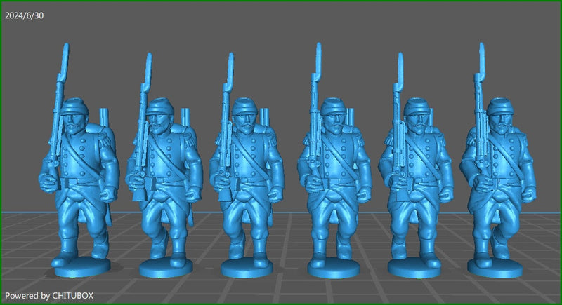 28mm French army Line Inf rgt 1859-60 - 6 minis