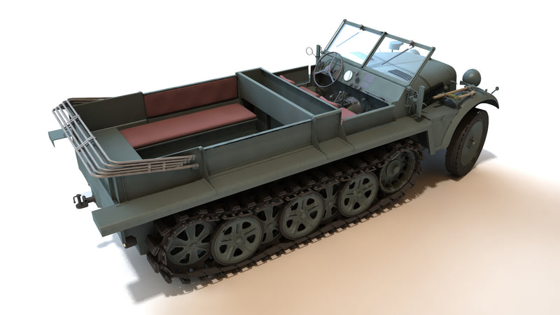 Sd.Kfz.10-2 Demag with 21cm Nebelwerfer - German Army - 28mm Scale - Bolt Action - wargame3d