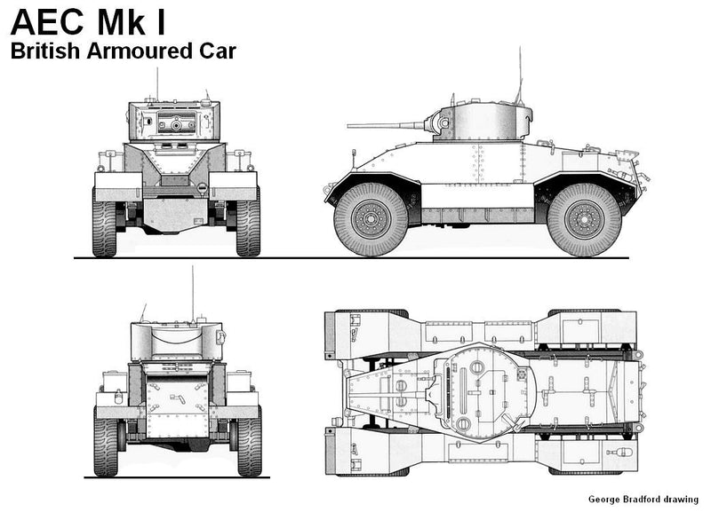 AEC Armoured Car Mk.I - UK Army - 28mm Scale - Bolt Action - wargame3d