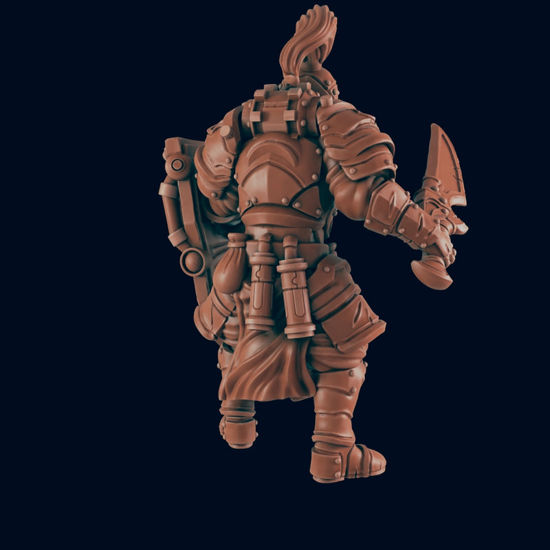 Steam Knight Guard - Bolts and Brimstone - Minis - EC3D - Steampunk - SciFi RPG