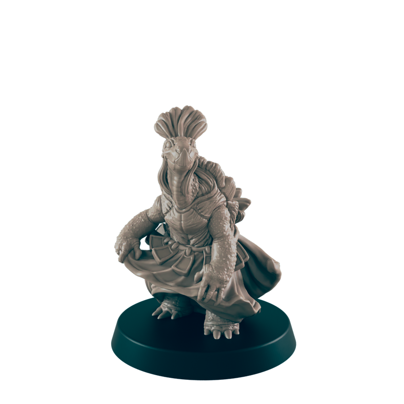 Turtlefolk Showgirl - Everyday Folk - Mini - EC3D - - Dungeons & Dragons - RPG - Tabletop - EC3D - Miniature