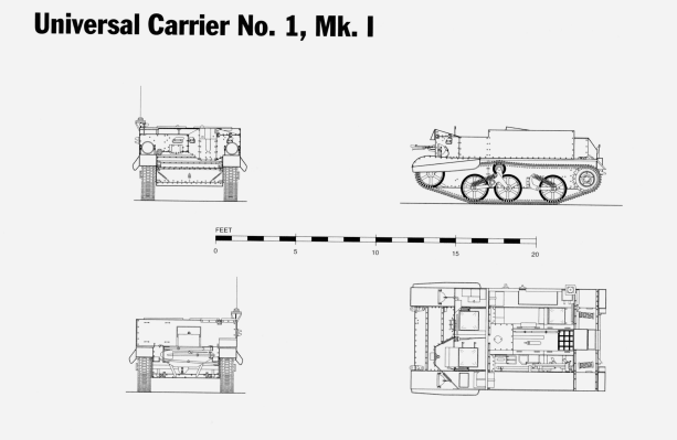 Universal Carrier No 1 Mk I - UK Army - Bolt Action - wargame3d- 28mm Scale