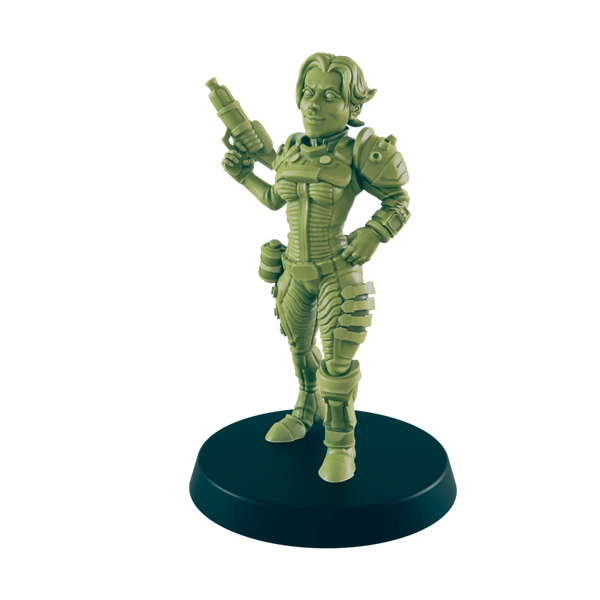 Female Vault Dweller - Beyond the Badlands - Mini - EC3D - Cyber Punk - SciFi RPG