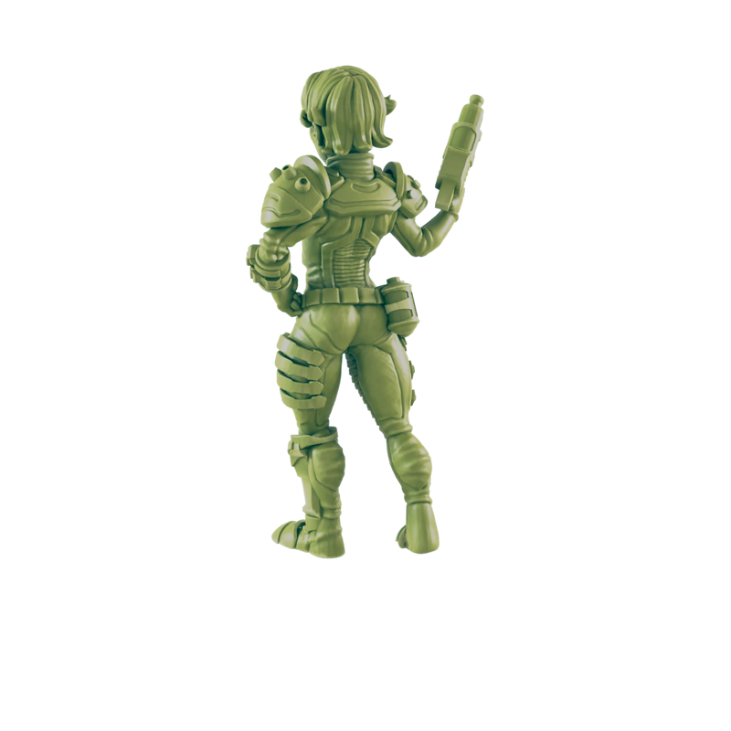 Female Vault Dweller - Beyond the Badlands - Mini - EC3D - Cyber Punk - SciFi RPG