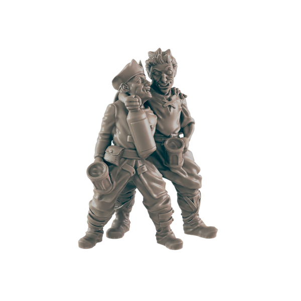 Pair of Drunks - Everyday Folk - Minis - EC3D - - Dungeons & Dragons - RPG - Tabletop - EC3D - Miniature