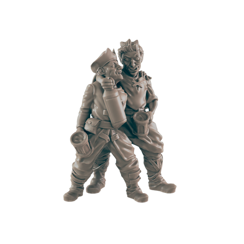 Pair of Drunks - Everyday Folk - Minis - EC3D - - Dungeons & Dragons - RPG - Tabletop - EC3D - Miniature