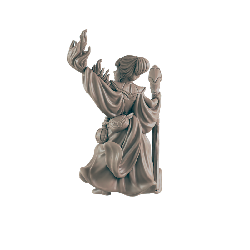 Wizard Halfelf Female - Everyday Heroes - Minis - EC3D - - Dungeons & Dragons - RPG - Tabletop - EC3D - Miniature