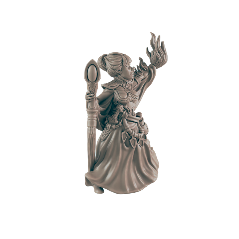 Wizard Halfelf Female - Everyday Heroes - Minis - EC3D - - Dungeons & Dragons - RPG - Tabletop - EC3D - Miniature