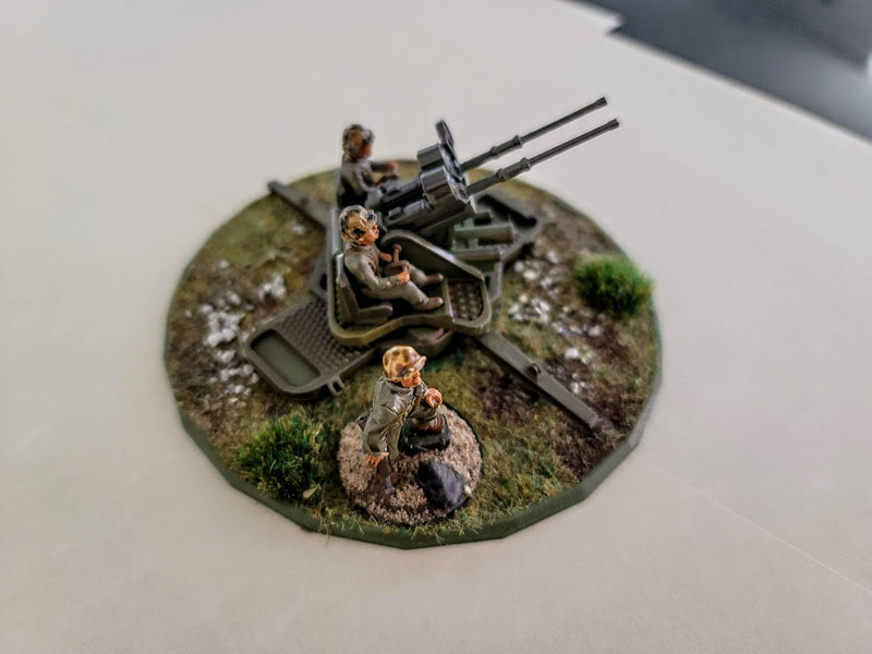 American Twin 20mm AA Gun Mark 4 - Gun, Base, Seated Gunners - War Games And Dioramas - 28mm - Bolt Action