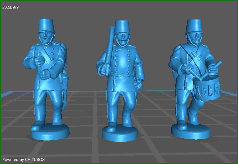 15mm Austrian Hungarian Line inf rgt command 1848-61 with waffenrock