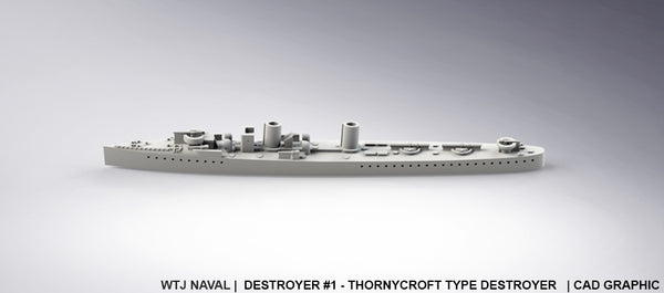 Destroyer #1 - Generic  - Pre Dreadnought Era - Wargaming - Axis and Allies - Naval Miniature - Victory at Sea