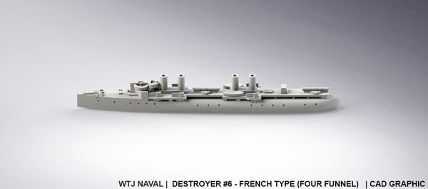 Destroyer #6 - Generic  - Pre Dreadnought Era - Wargaming - Axis and Allies - Naval Miniature - Victory at Sea