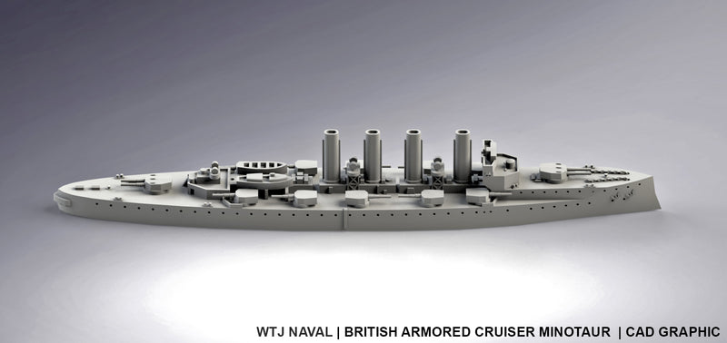 Minotaur - UK Royal Navy - Pre Dreadnought Era - Wargaming - Axis and Allies - Naval Miniature - Victory at Sea