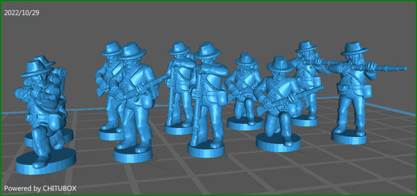 ACW Infantry skirmishing , with hat, sack coat2 - 10 Minis - 15mm Miniatures