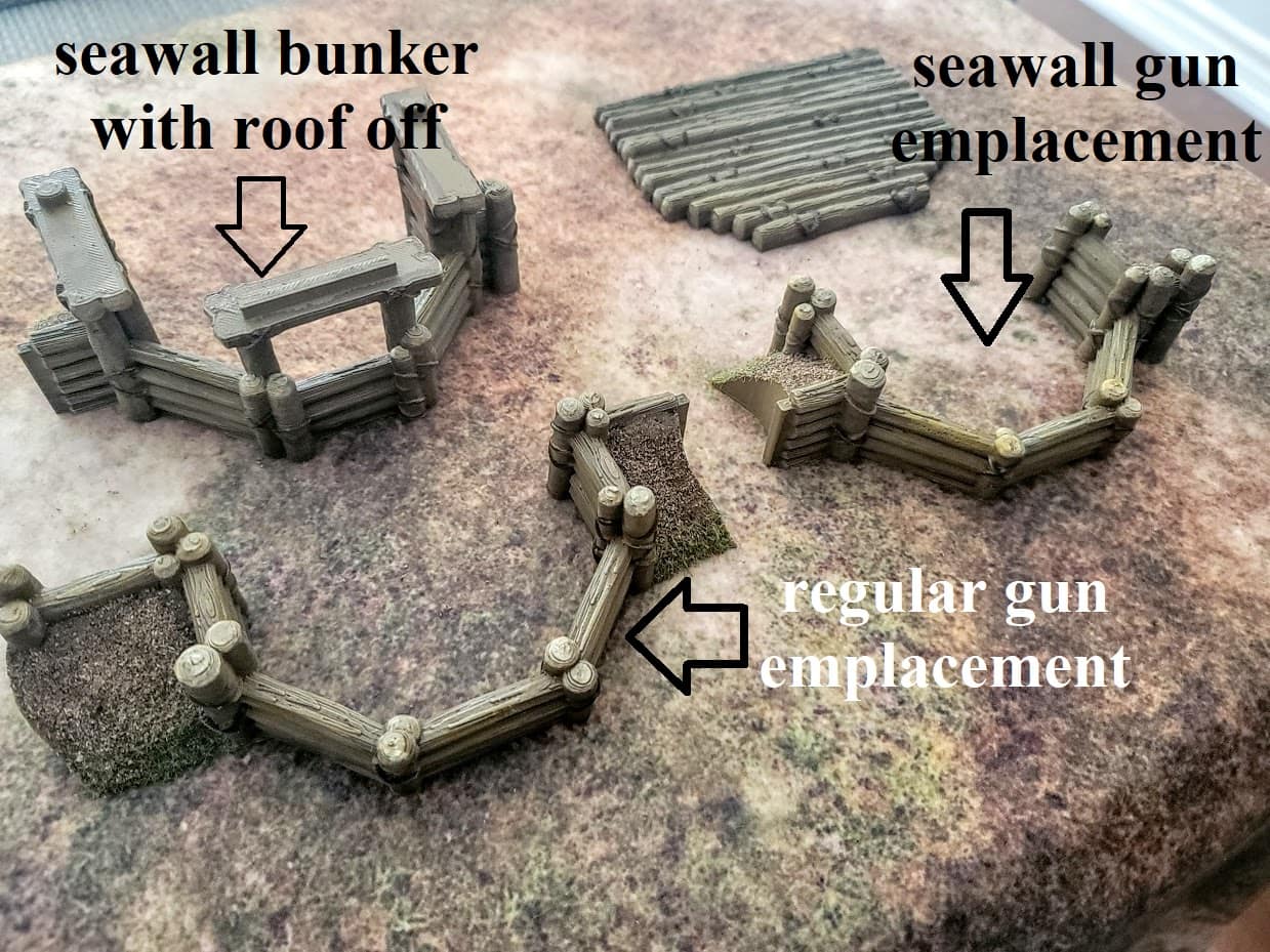 Earthworks/Trenches/Bunkers/Sea Wall Set - 11 Items  - War Games And Dioramas - 28mm - Bolt Action