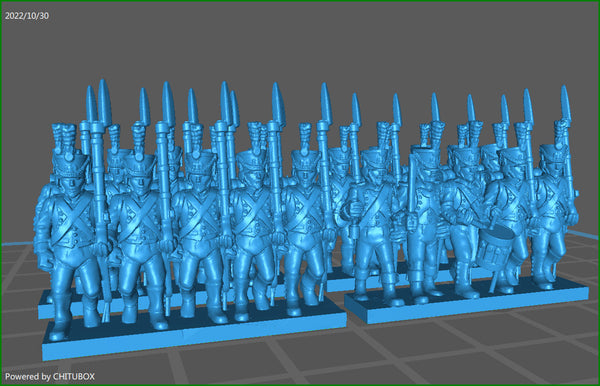 French Young Guard Conscript Grenadiers - 4 Strips of Minis - Epic 15mm Miniatures