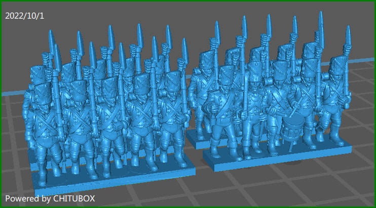 French Old Guard Chasseurs - 4 Strips of Minis - Epic 15mm Miniatures